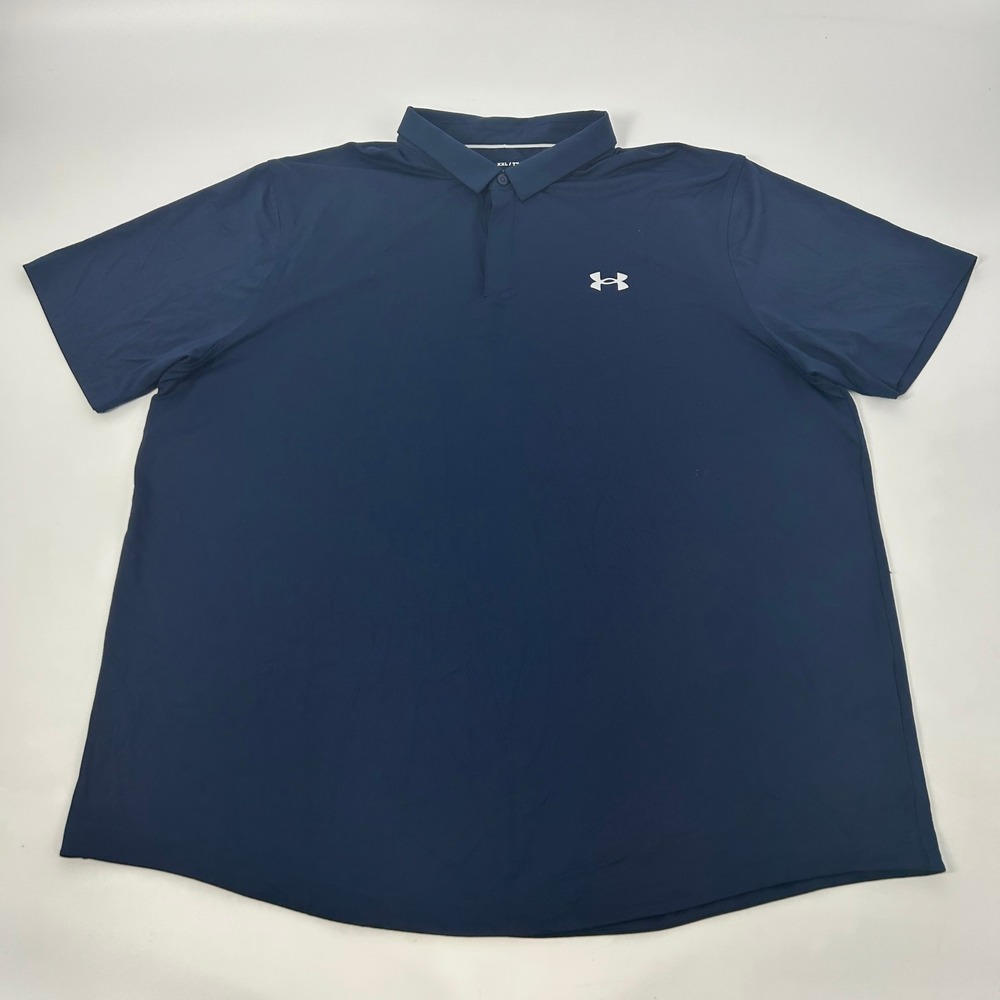 Under Armour Iso-Chill Polo Shirt Mens XXL 2XL Navy Blue Heatgear Loose Golf NEW